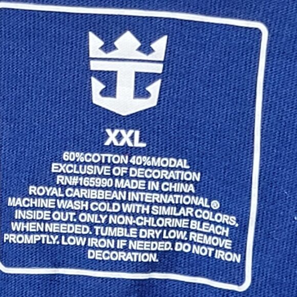 Royal Caribbean TShirt XXL Women's Enchantment of the Seas Sequins Blue V-Neck - Picture 4 of 4